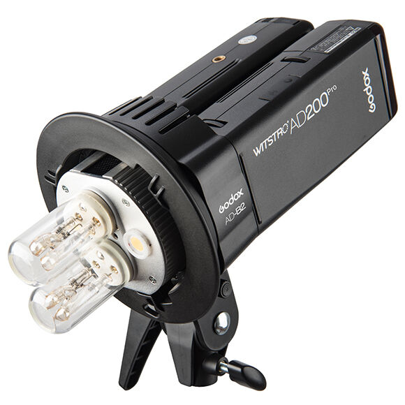 Godox AD200 Pro Twin Head | 400Ws Portable Lighting Kit with AD-B2